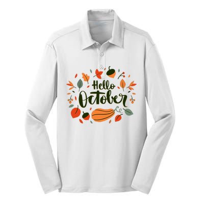 Hello October Silk Touch Performance Long Sleeve Polo