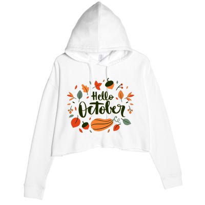 Hello October Crop Fleece Hoodie