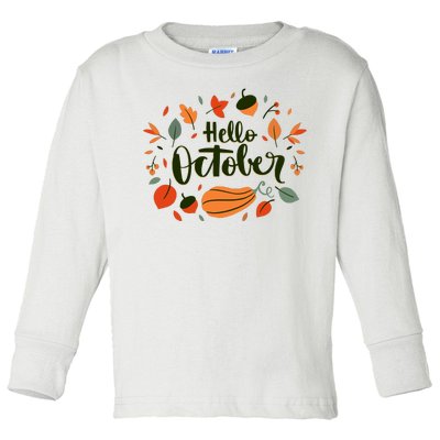 Hello October Toddler Long Sleeve Shirt