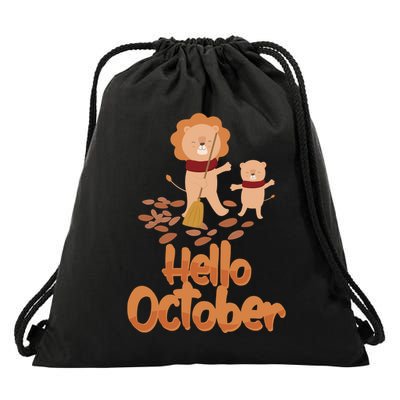 Hello October Drawstring Bag