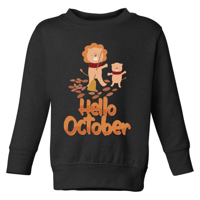 Hello October Toddler Sweatshirt