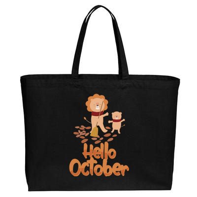 Hello October Cotton Canvas Jumbo Tote