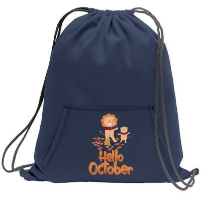 Hello October Sweatshirt Cinch Pack Bag