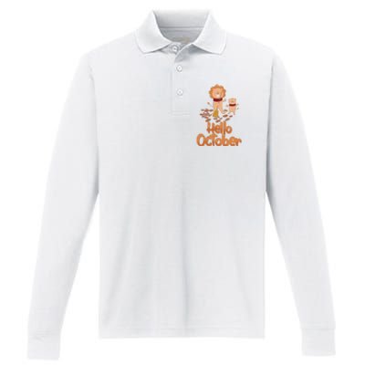 Hello October Performance Long Sleeve Polo