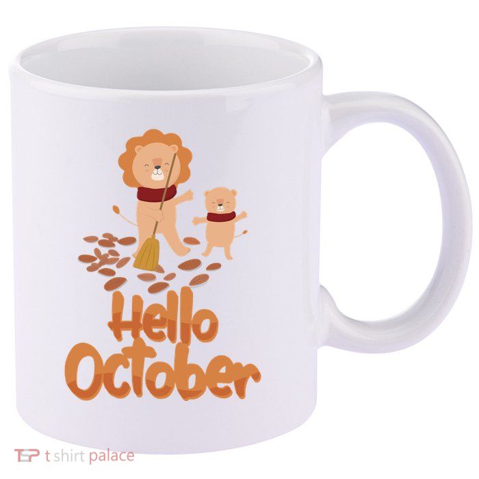 Hello October 11oz C Handle Ceramic Mug