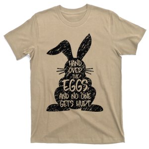 Hand Over Hurt Crazy Rabbit Bunny Easter Egg Hunt Chicken T-Shirt