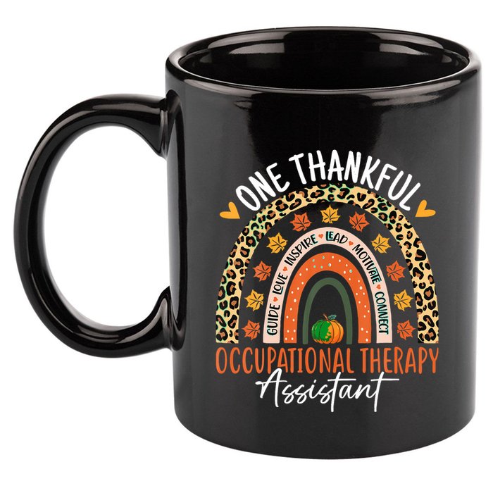 Hankful Occupational Herapy Assistant Hanksgiving Rainbow 11oz C Handle Ceramic Mug