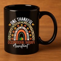 Hankful Occupational Herapy Assistant Hanksgiving Rainbow 11oz C Handle Ceramic Mug