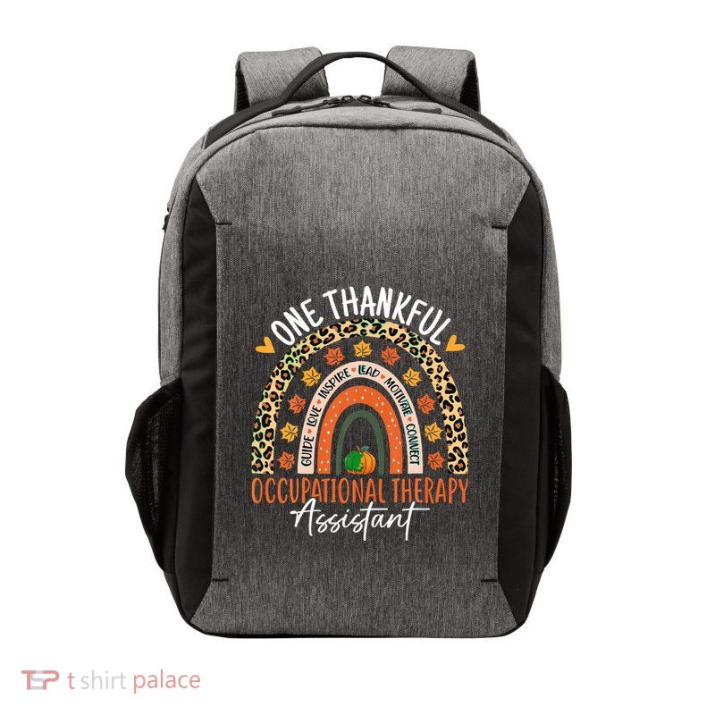 Hankful Occupational Herapy Assistant Hanksgiving Rainbow Vector Backpack
