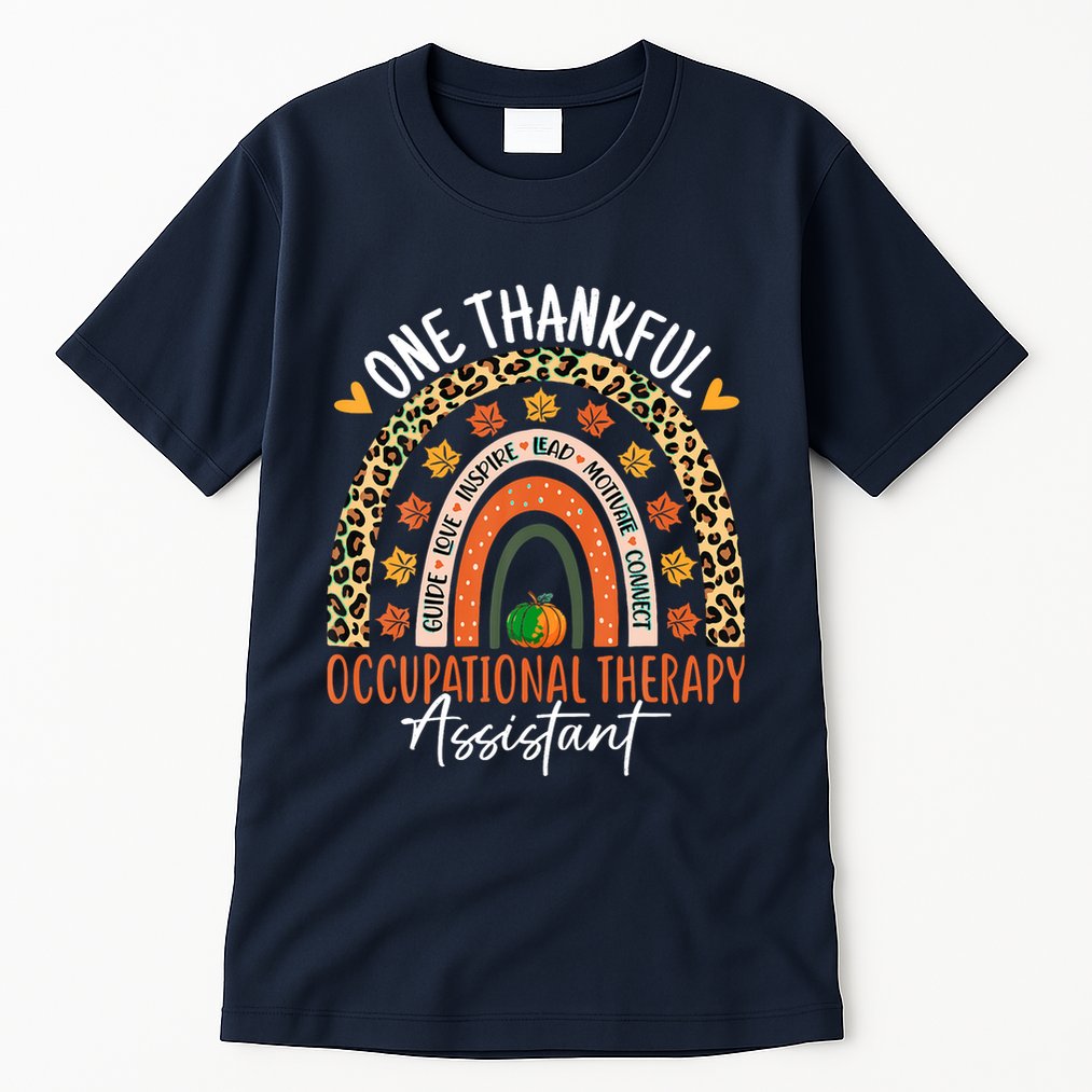 Hankful Occupational Herapy Assistant Hanksgiving Rainbow Tall T-Shirt