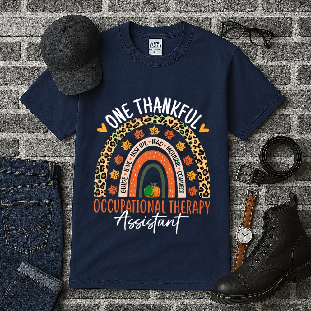 Hankful Occupational Herapy Assistant Hanksgiving Rainbow Tall T-Shirt