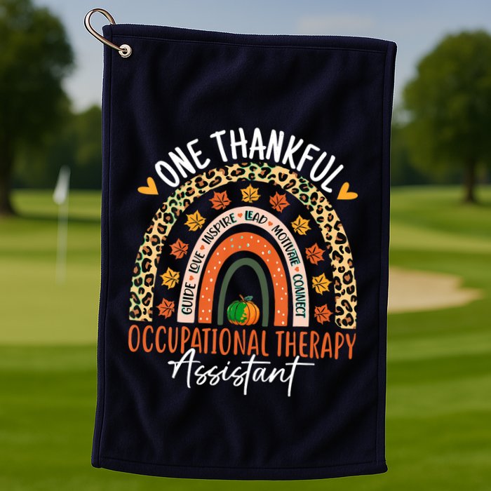 Hankful Occupational Herapy Assistant Hanksgiving Rainbow Golf Towel