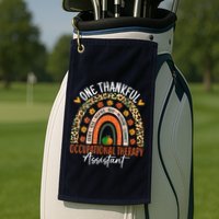 Hankful Occupational Herapy Assistant Hanksgiving Rainbow Golf Towel