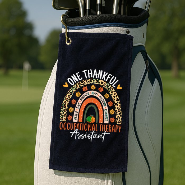 Hankful Occupational Herapy Assistant Hanksgiving Rainbow Golf Towel