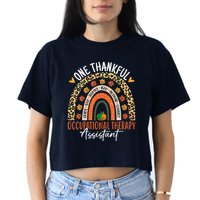 Hankful Occupational Herapy Assistant Hanksgiving Rainbow Crop Top