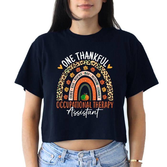 Hankful Occupational Herapy Assistant Hanksgiving Rainbow Crop Top