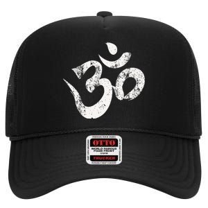 Hindu Om Hinduism Om Yoga High Crown Mesh Back Trucker Hat