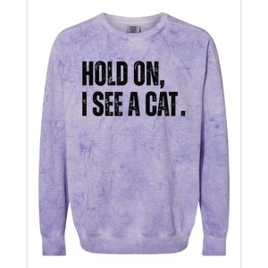 Hold On I See A Cat Colorblast Crewneck Sweatshirt