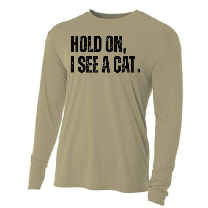 Hold On I See A Cat Cooling Performance Long Sleeve Crew