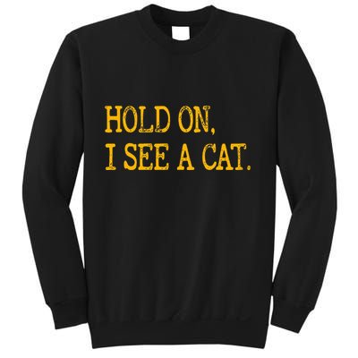 Hold On I See Cat Funny Cat Lovers Sarcastic Sayings Cats Sweatshirt