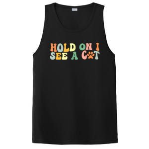 Hold On I See A Cat Funny Cat Lovers Sayings Valentines Day PosiCharge Competitor Tank