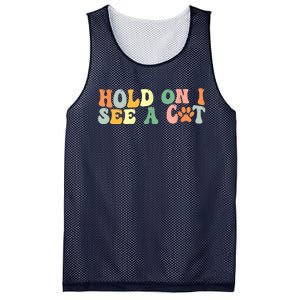 Hold On I See A Cat Funny Cat Lovers Sayings Valentines Day Mesh Reversible Basketball Jersey Tank