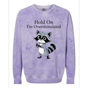 Hold On Im Overstimulated Funny Colorblast Crewneck Sweatshirt