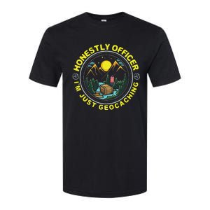 Honestly Officer IM Just Geocaching Map Reading Geocache Softstyle CVC T-Shirt