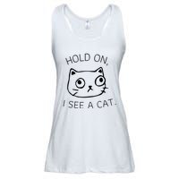 Hold On I See A Cat Funny Cat Kitten For Women Gifts Cat Mom Ladies Essential Flowy Tank