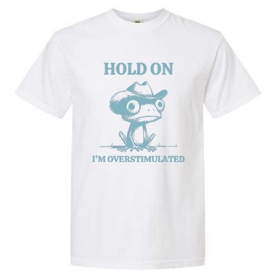 Hold On Im Overstimulated Frog Garment-Dyed Heavyweight T-Shirt