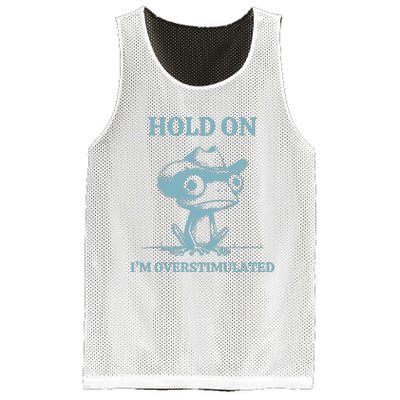 Hold On Im Overstimulated Frog Mesh Reversible Basketball Jersey Tank