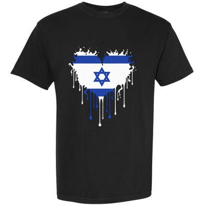 Heart Of Israel Flag I Stand With Israel Heritage Israeli Garment-Dyed Heavyweight T-Shirt