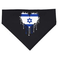 Heart Of Israel Flag I Stand With Israel Heritage Israeli USA-Made Doggie Bandana