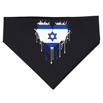 Heart Of Israel Flag I Stand With Israel Heritage Israeli USA-Made Doggie Bandana