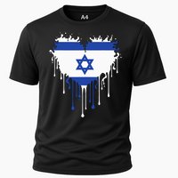 Heart Of Israel Flag I Stand With Israel Heritage Israeli Cooling Performance Crew T-Shirt