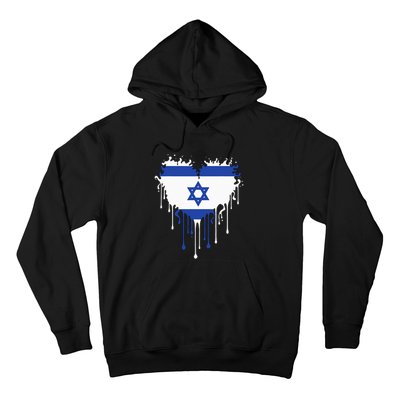 Heart Of Israel Flag I Stand With Israel Heritage Israeli Hoodie