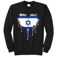 Heart Of Israel Flag I Stand With Israel Heritage Israeli Sweatshirt