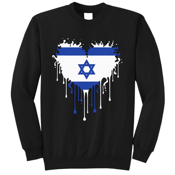 Heart Of Israel Flag I Stand With Israel Heritage Israeli Sweatshirt