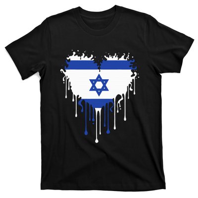 Heart Of Israel Flag I Stand With Israel Heritage Israeli T-Shirt