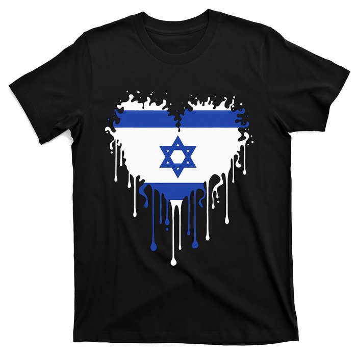 Heart Of Israel Flag I Stand With Israel Heritage Israeli T-Shirt