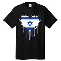 Heart Of Israel Flag I Stand With Israel Heritage Israeli Tall T-Shirt