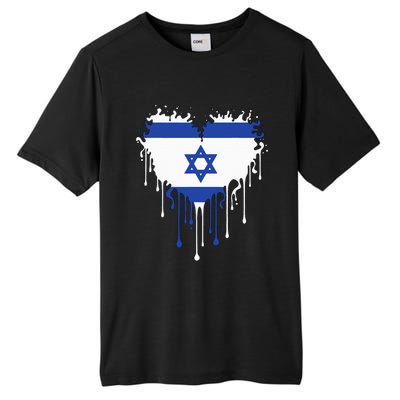 Heart Of Israel Flag I Stand With Israel Heritage Israeli Tall Fusion ChromaSoft Performance T-Shirt