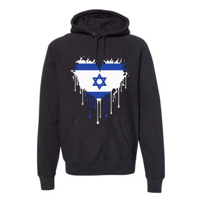 Heart Of Israel Flag I Stand With Israel Heritage Israeli Premium Hoodie