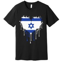 Heart Of Israel Flag I Stand With Israel Heritage Israeli Premium T-Shirt