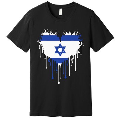 Heart Of Israel Flag I Stand With Israel Heritage Israeli Premium T-Shirt