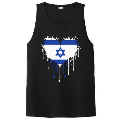 Heart Of Israel Flag I Stand With Israel Heritage Israeli PosiCharge Competitor Tank