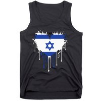 Heart Of Israel Flag I Stand With Israel Heritage Israeli Tank Top