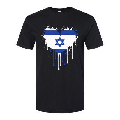 Heart Of Israel Flag I Stand With Israel Heritage Israeli Softstyle CVC T-Shirt