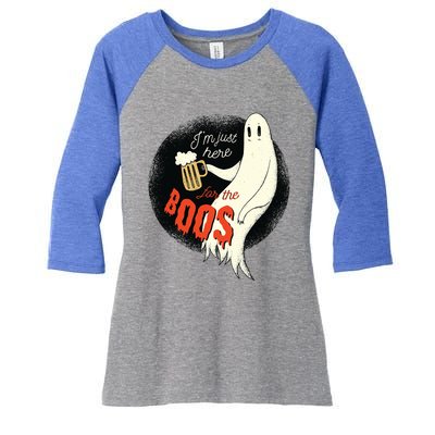 Halloween Outfit Im Just Here For The Boos Gift Women's Tri-Blend 3/4-Sleeve Raglan Shirt