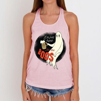 Halloween Outfit Im Just Here For The Boos Gift Women's Knotted Racerback Tank